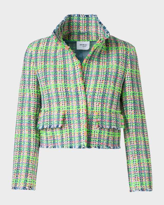 Multicolor Check Tweed Short Jacket
